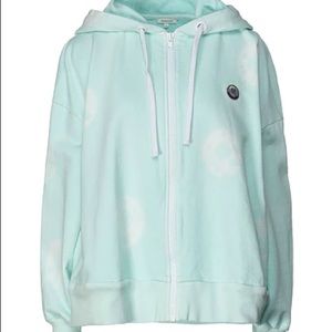 Manoush Two Tone Full Zip Hoodie Draw String Tie Dye Sweatshirt